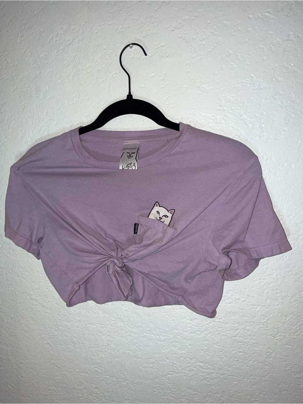 Ripndip Lavender Pocket Tee with Cat Graphic - Women's